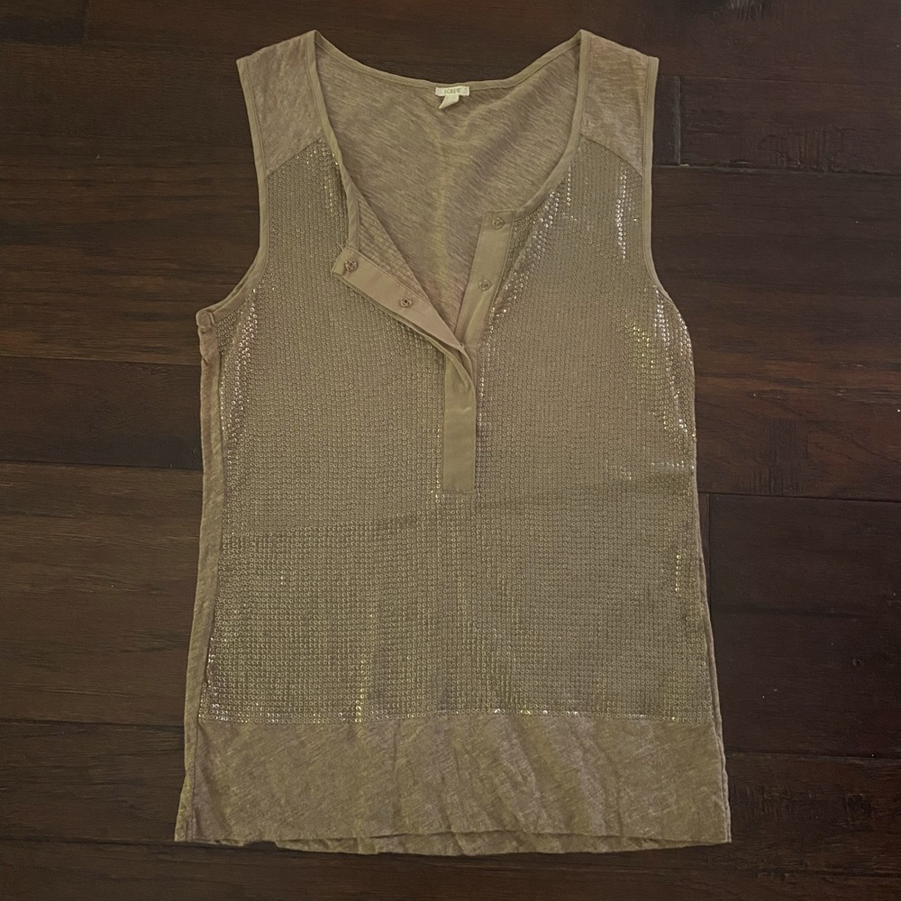 J.crew tan sequin tank